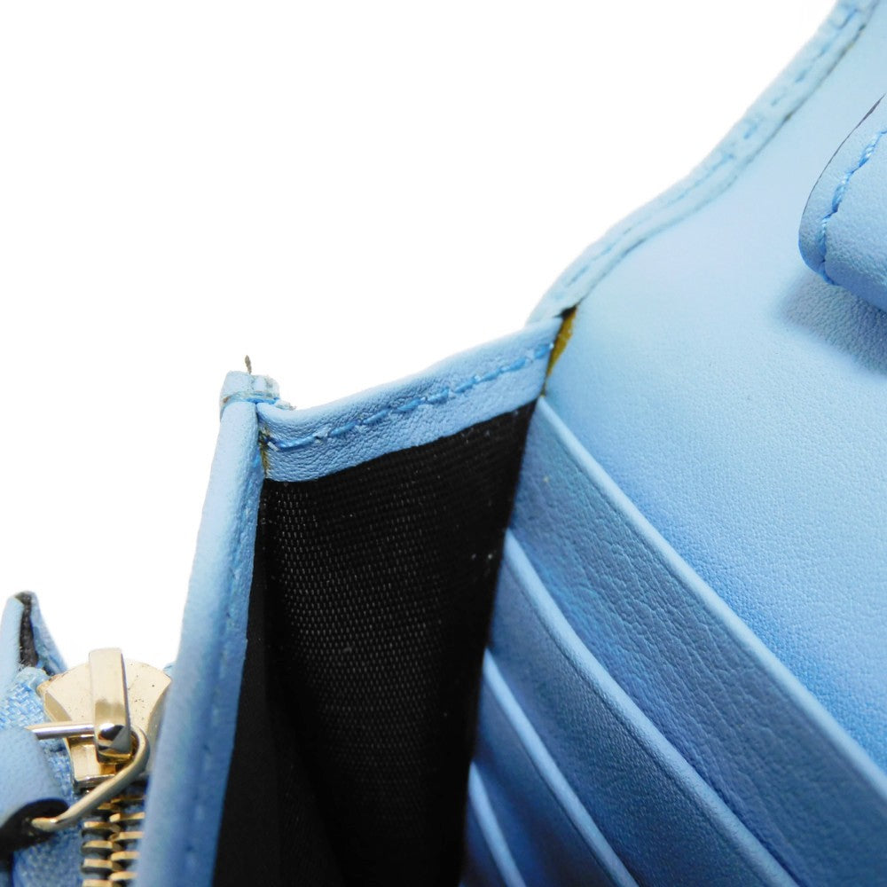 GUCCI Long Wallet Purse 466507 BMJ1G 4503 GG striped leather Light blue logo double G pastel unused Micro GG Shima Guccissima Shoulder Wallet unisex(Unisex) Used Authentic