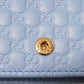 GUCCI Long Wallet Purse 466507 BMJ1G 4503 GG striped leather Light blue logo double G pastel unused Micro GG Shima Guccissima Shoulder Wallet unisex(Unisex) Used Authentic
