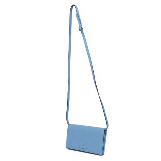 GUCCI Long Wallet Purse 466507 BMJ1G 4503 GG striped leather Light blue logo double G pastel unused Micro GG Shima Guccissima Shoulder Wallet unisex(Unisex) Used Authentic