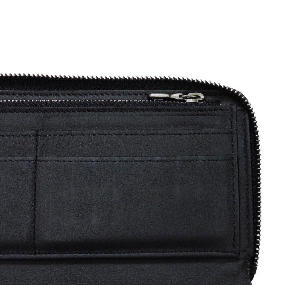 LOUIS VUITTON Long Wallet Purse N63548 Anfini Leather (Damie embossed) onyx Black New Zip Around RFID Damier Anfini Zippy Wallet Vertical mens Used Authentic