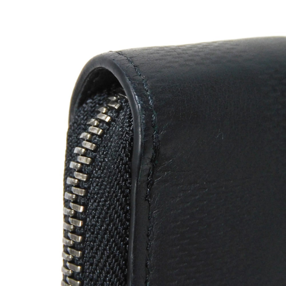 LOUIS VUITTON Long Wallet Purse N63548 Anfini Leather (Damie embossed) onyx Black New Zip Around RFID Damier Anfini Zippy Wallet Vertical mens Used Authentic