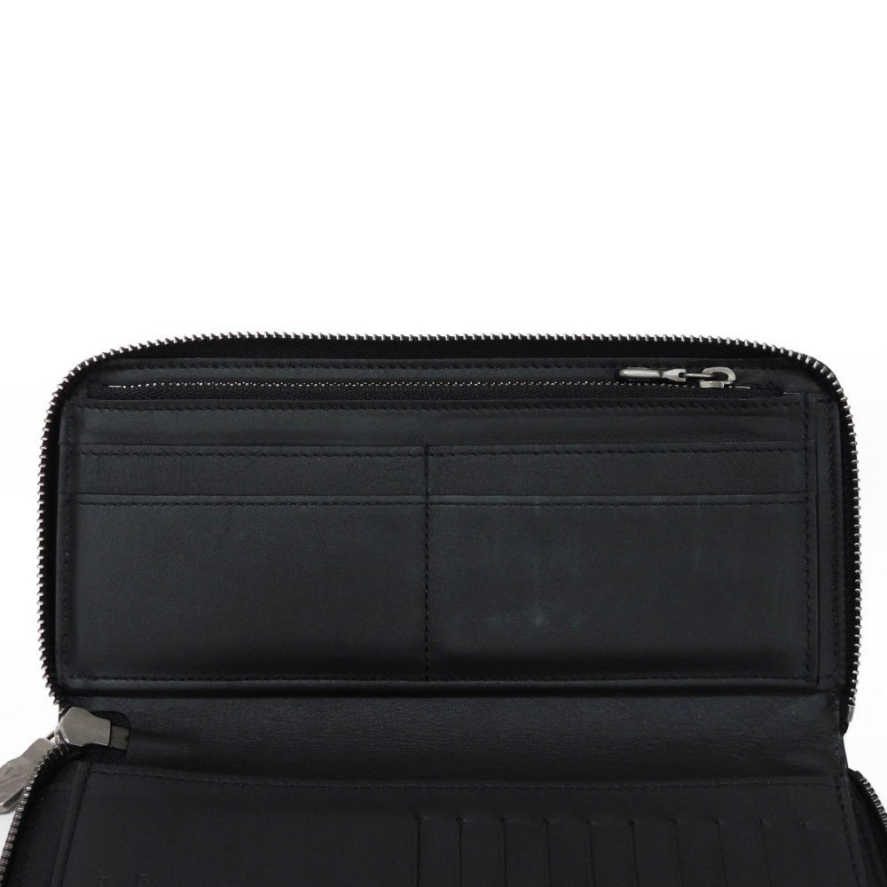 LOUIS VUITTON Long Wallet Purse N63548 Anfini Leather (Damie embossed) onyx Black New Zip Around RFID Damier Anfini Zippy Wallet Vertical mens Used Authentic