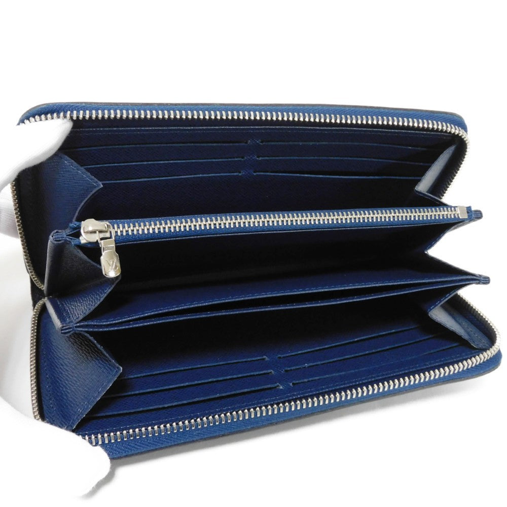 LOUIS VUITTON Long Wallet Purse M61873 Epi leather Andigo blue New LV logo dark blue navy Zip Around Epi Zippy wallet unisex(Unisex) Used Authentic