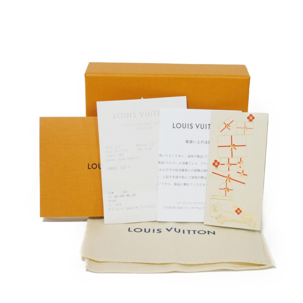 LOUIS VUITTON Coin case M81880 Monogram canvas x grain leather (embossed) Armagnac Monogram Card Case Porto Cult Romy