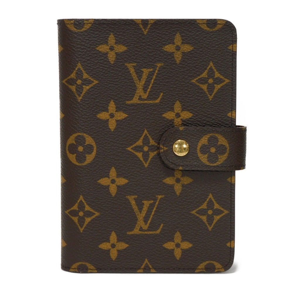 LOUIS VUITTON Bifold Wallet M61207 Monogram canvas x grain leather Armagnac LV logo flower passport cover in good condition Monogram Porto Papier Zip unisex(Unisex) Used Authentic