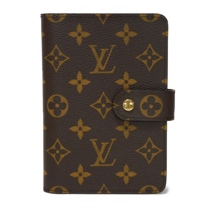 LOUIS VUITTON Bifold Wallet M61207 Monogram canvas x grain leather Armagnac LV logo flower passport cover in good condition Monogram Porto Papier Zip unisex(Unisex) Used Authentic