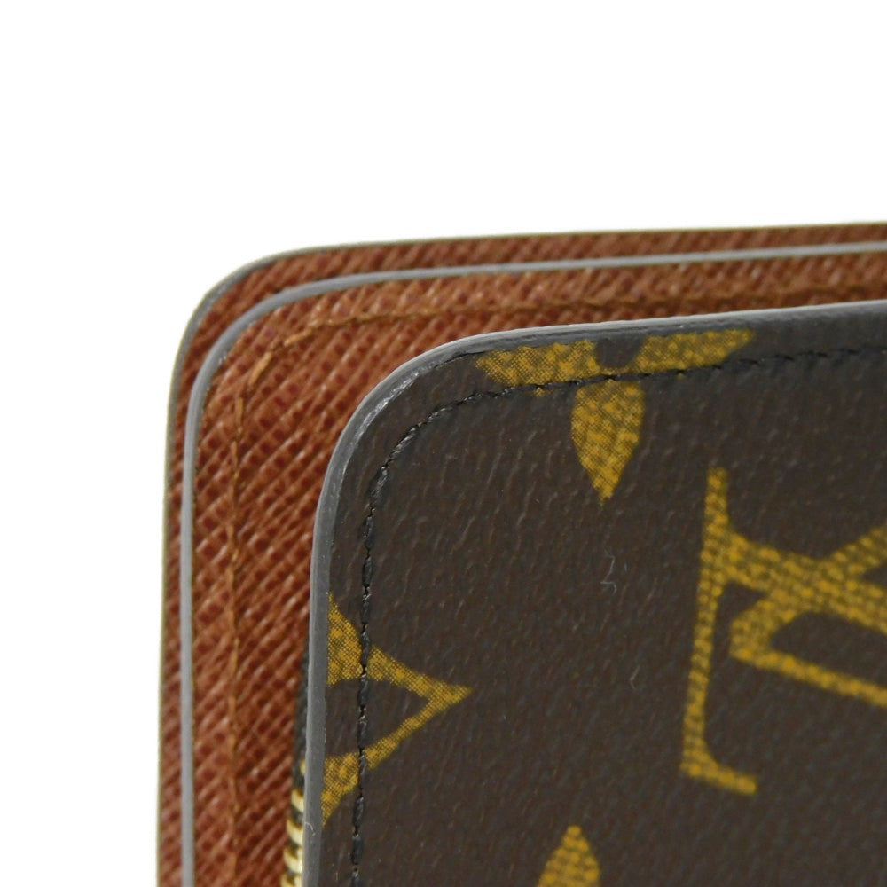 LOUIS VUITTON Bifold Wallet M61207 Monogram canvas x grain leather Armagnac LV logo flower passport cover in good condition Monogram Porto Papier Zip unisex(Unisex) Used Authentic