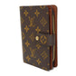 LOUIS VUITTON Bifold Wallet M61207 Monogram canvas x grain leather Armagnac LV logo flower passport cover in good condition Monogram Porto Papier Zip unisex(Unisex) Used Authentic