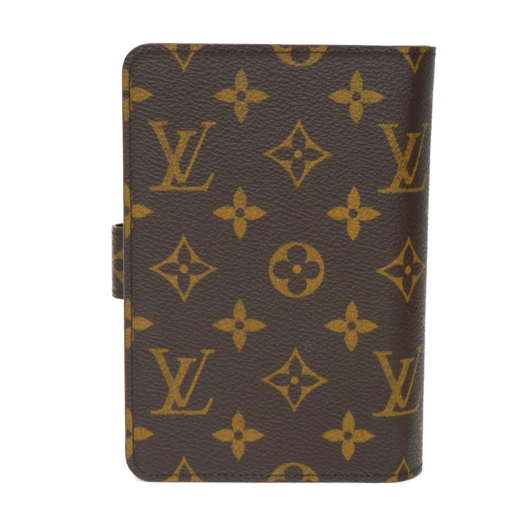 LOUIS VUITTON Bifold Wallet M61207 Monogram canvas x grain leather Armagnac LV logo flower passport cover in good condition Monogram Porto Papier Zip unisex(Unisex) Used Authentic