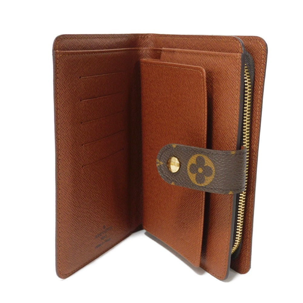 LOUIS VUITTON Bifold Wallet M61207 Monogram canvas x grain leather Armagnac LV logo flower passport cover in good condition Monogram Porto Papier Zip unisex(Unisex) Used Authentic