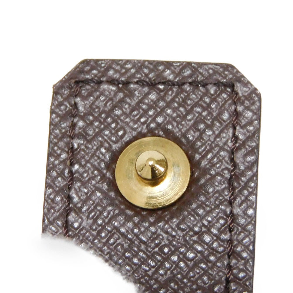 LOUIS VUITTON Bifold Wallet N61668 Damier canvas x cowhide leather x grain leather Ebene logo brown snap button billfold card case coin case Damier Compact zip unisex(Unisex) Used Authentic