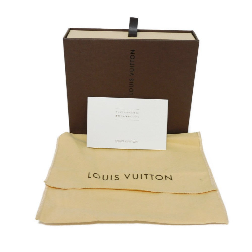 LOUIS VUITTON Bifold Wallet N61668 Damier canvas x cowhide leather x grain leather Ebene logo brown snap button billfold card case coin case Damier Compact zip unisex(Unisex) Used Authentic