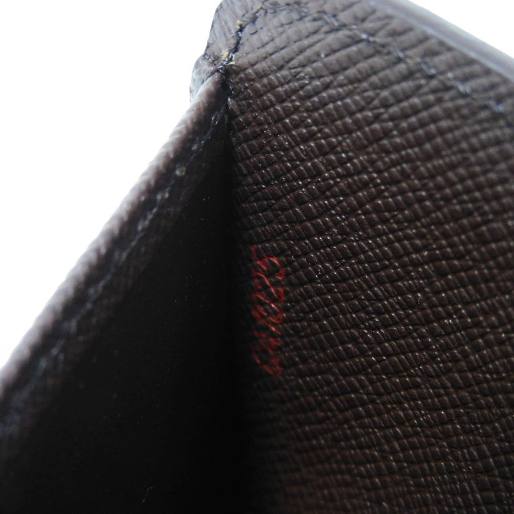 LOUIS VUITTON Bifold Wallet N61668 Damier canvas x cowhide leather x grain leather Ebene logo brown snap button billfold card case coin case Damier Compact zip unisex(Unisex) Used Authentic
