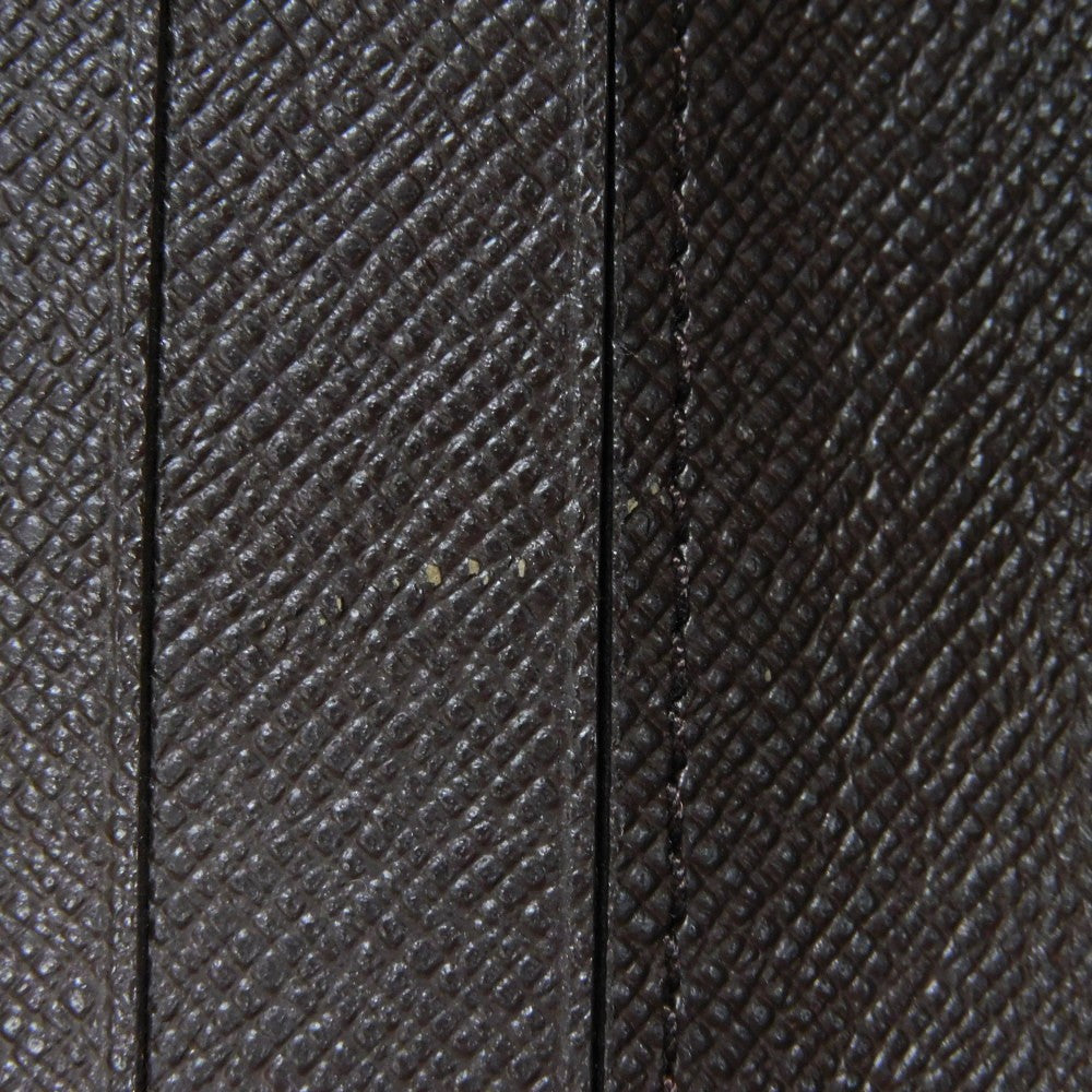 LOUIS VUITTON Bifold Wallet N61668 Damier canvas x cowhide leather x grain leather Ebene logo brown snap button billfold card case coin case Damier Compact zip unisex(Unisex) Used Authentic