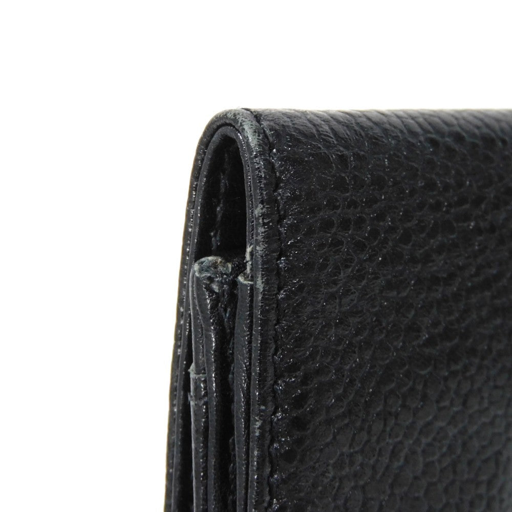 CHANEL Coin case Caviar skin black COCO Mark CC Mark 3rd Series Vintage Big Coco Compact flap wallet unisex(Unisex) Used Authentic