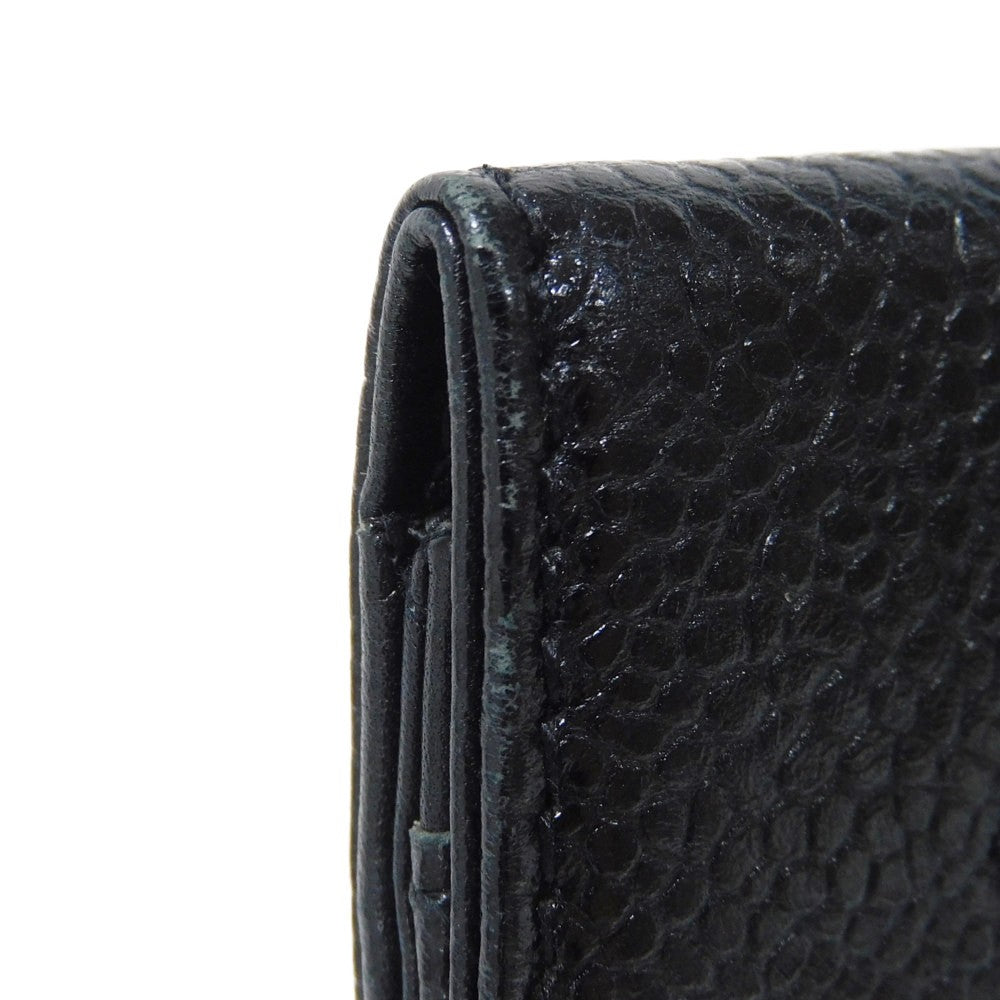 CHANEL Coin case Caviar skin black COCO Mark CC Mark 3rd Series Vintage Big Coco Compact flap wallet unisex(Unisex) Used Authentic