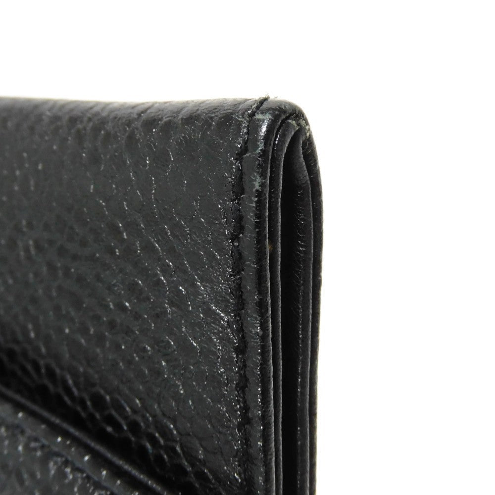 CHANEL Coin case Caviar skin black COCO Mark CC Mark 3rd Series Vintage Big Coco Compact flap wallet unisex(Unisex) Used Authentic