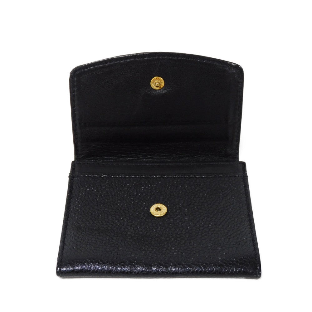 CHANEL Coin case Caviar skin black COCO Mark CC Mark 3rd Series Vintage Big Coco Compact flap wallet unisex(Unisex) Used Authentic