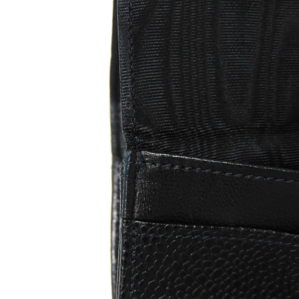 CHANEL Long Wallet Purse A01434 Caviar skin black COCO Mark CC Mark 4th Series Vintage Big Coco Long flap wallet unisex(Unisex) Used Authentic