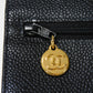 CHANEL Long Wallet Purse A01434 Caviar skin black COCO Mark CC Mark 4th Series Vintage Big Coco Long flap wallet unisex(Unisex) Used Authentic