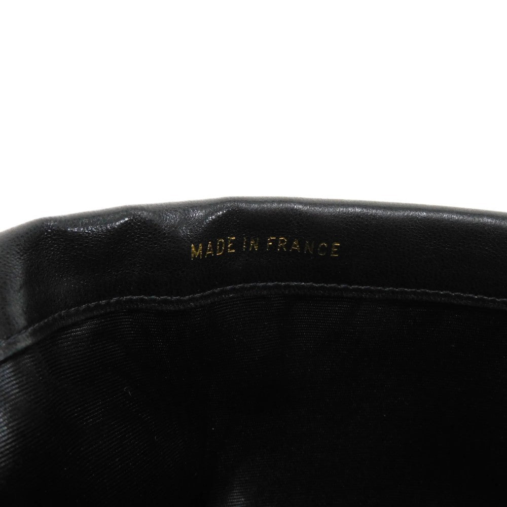 CHANEL Long Wallet Purse A01434 Caviar skin black COCO Mark CC Mark 4th Series Vintage Big Coco Long flap wallet unisex(Unisex) Used Authentic