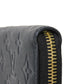 LOUIS VUITTON Long Wallet Purse M60171 Implant leather (monogram embossed) Noir LV Logo Black Zip Around Monogram Unplant Portefeuille Clemence unisex(Unisex) Used Authentic