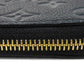 LOUIS VUITTON Long Wallet Purse M60171 Implant leather (monogram embossed) Noir LV Logo Black Zip Around Monogram Unplant Portefeuille Clemence unisex(Unisex) Used Authentic