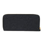 LOUIS VUITTON Long Wallet Purse M60171 Implant leather (monogram embossed) Noir LV Logo Black Zip Around Monogram Unplant Portefeuille Clemence unisex(Unisex) Used Authentic