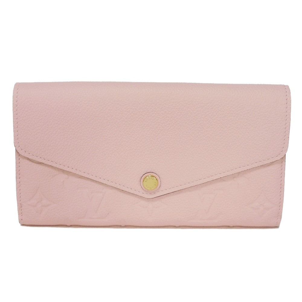 LOUIS VUITTON Long Wallet Purse M64082 Implant leather (monogram embossed) Rose poodle Monogram Unplant Portefeuille Sarah