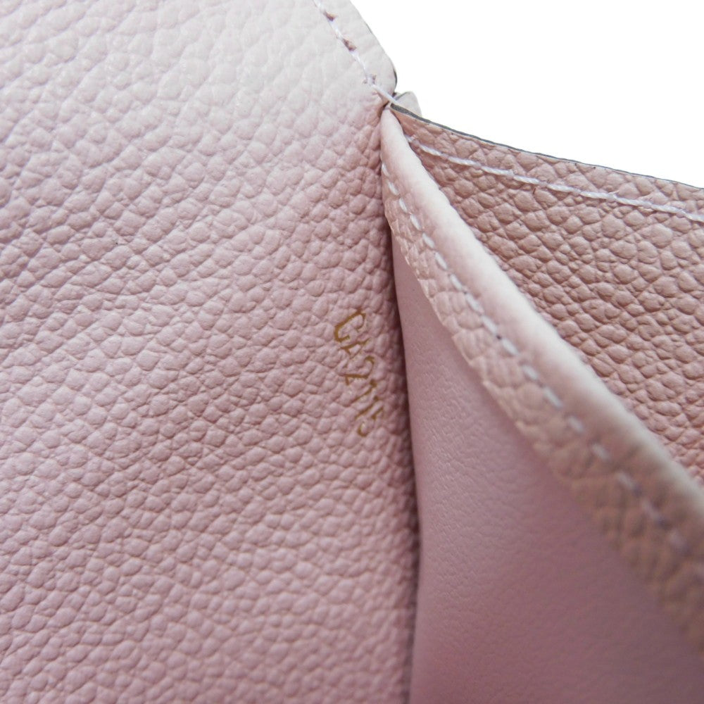 LOUIS VUITTON Long Wallet Purse M64082 Implant leather (monogram embossed) Rose poodle Monogram Unplant Portefeuille Sarah