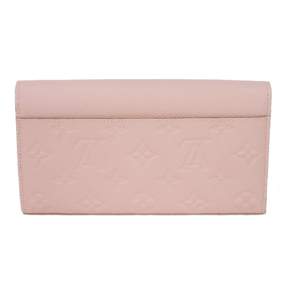 LOUIS VUITTON Long Wallet Purse M64082 Implant leather (monogram embossed) Rose poodle Monogram Unplant Portefeuille Sarah