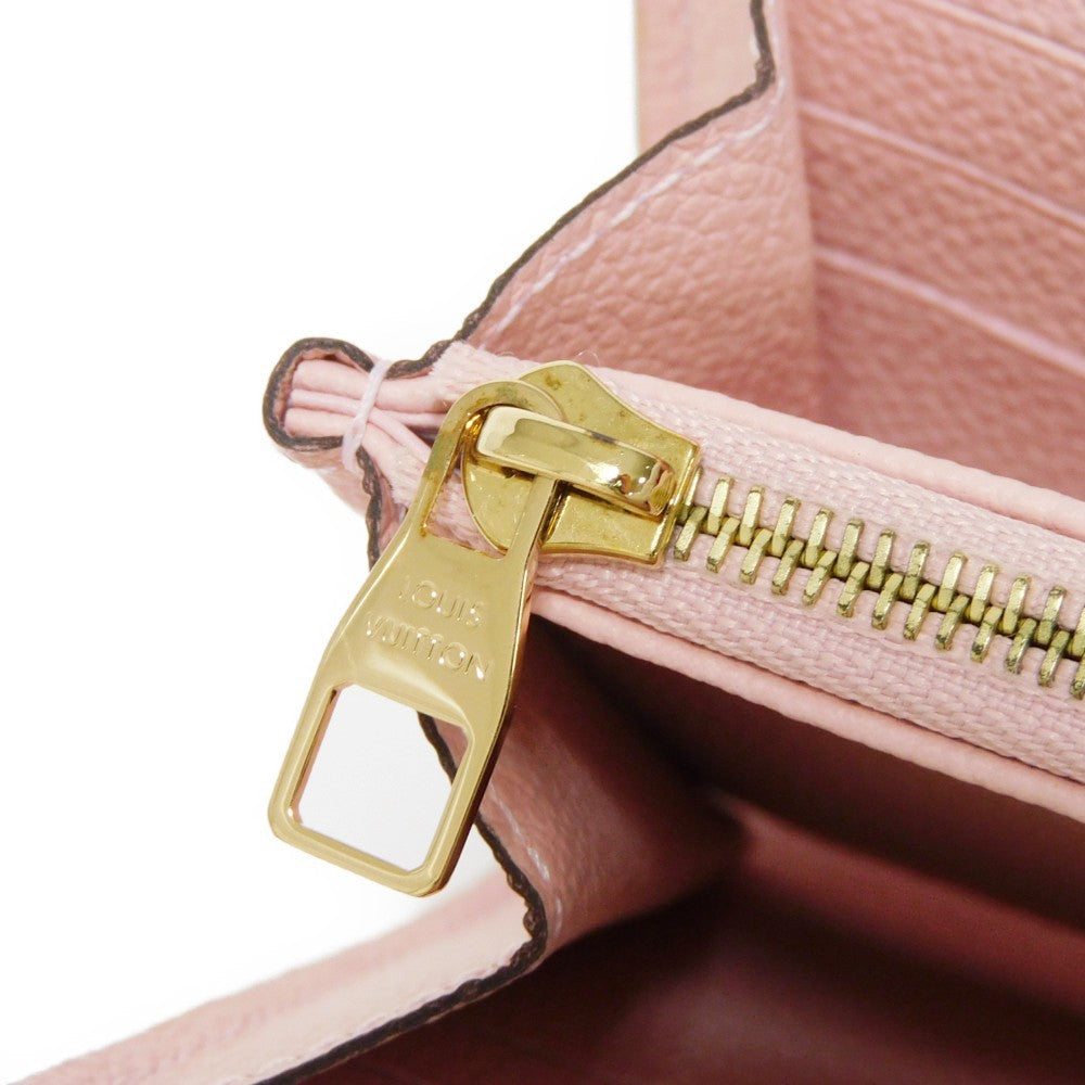 LOUIS VUITTON Long Wallet Purse M64082 Implant leather (monogram embossed) Rose poodle Monogram Unplant Portefeuille Sarah