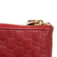 GUCCI Coin case 544248 BMJ1G 6420 GG striped leather Red logo embossed key ring gold Micro GG Shima Guccissima coin purse unisex(Unisex) Used Authentic