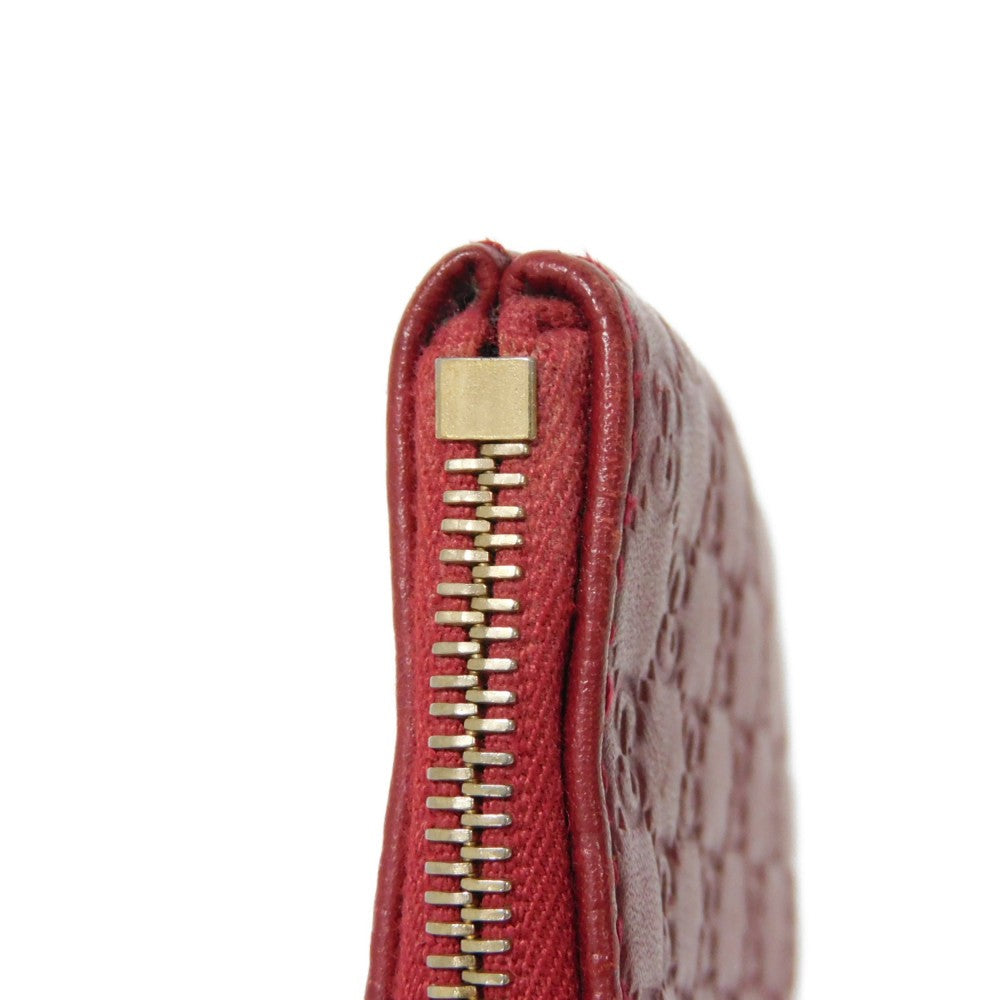 GUCCI Coin case 544248 BMJ1G 6420 GG striped leather Red logo embossed key ring gold Micro GG Shima Guccissima coin purse unisex(Unisex) Used Authentic