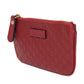 GUCCI Coin case 544248 BMJ1G 6420 GG striped leather Red logo embossed key ring gold Micro GG Shima Guccissima coin purse unisex(Unisex) Used Authentic