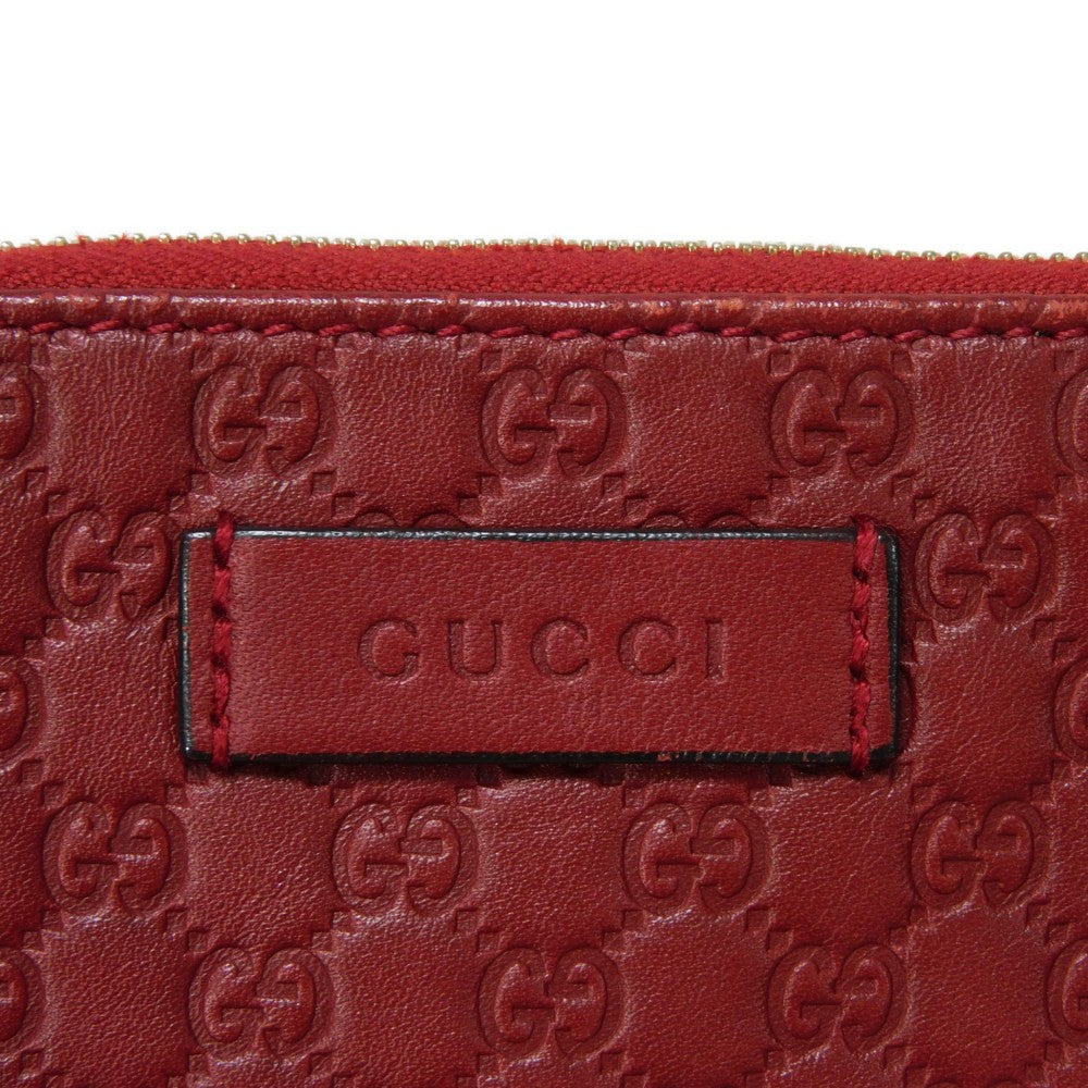 GUCCI Coin case 544248 BMJ1G 6420 GG striped leather Red logo embossed key ring gold Micro GG Shima Guccissima coin purse unisex(Unisex) Used Authentic