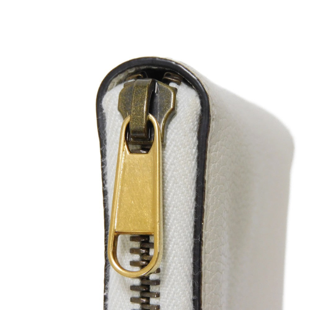 GUCCI Coin case 496319 0GCAT 8820 Textured leather Ivory x green x red Shelley Webb White Vintage logo print Compact zip-around wallet unisex(Unisex) Used Authentic