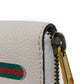 GUCCI Coin case 496319 0GCAT 8820 Textured leather Ivory x green x red Shelley Webb White Vintage logo print Compact zip-around wallet unisex(Unisex) Used Authentic