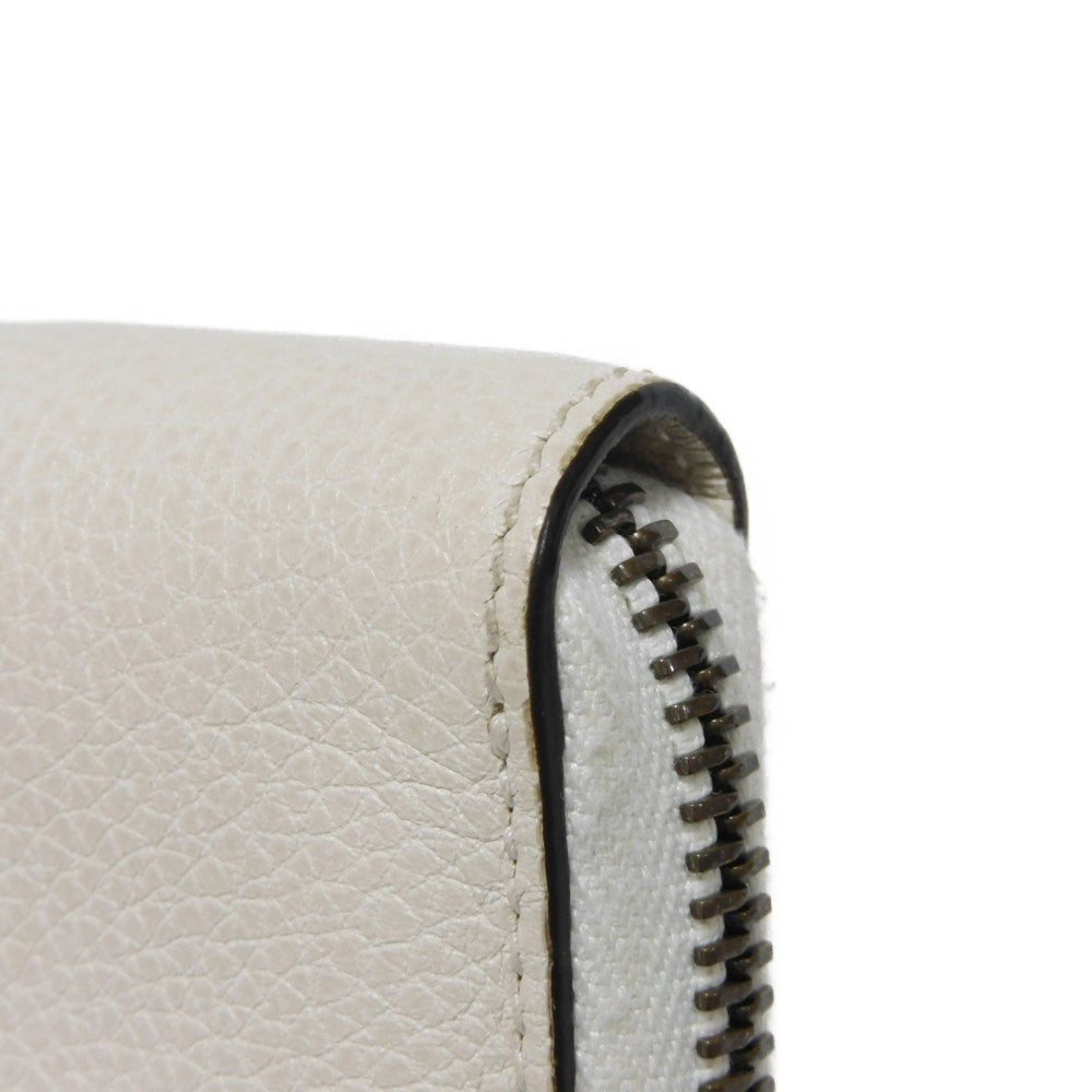 GUCCI Coin case 496319 0GCAT 8820 Textured leather Ivory x green x red Shelley Webb White Vintage logo print Compact zip-around wallet unisex(Unisex) Used Authentic