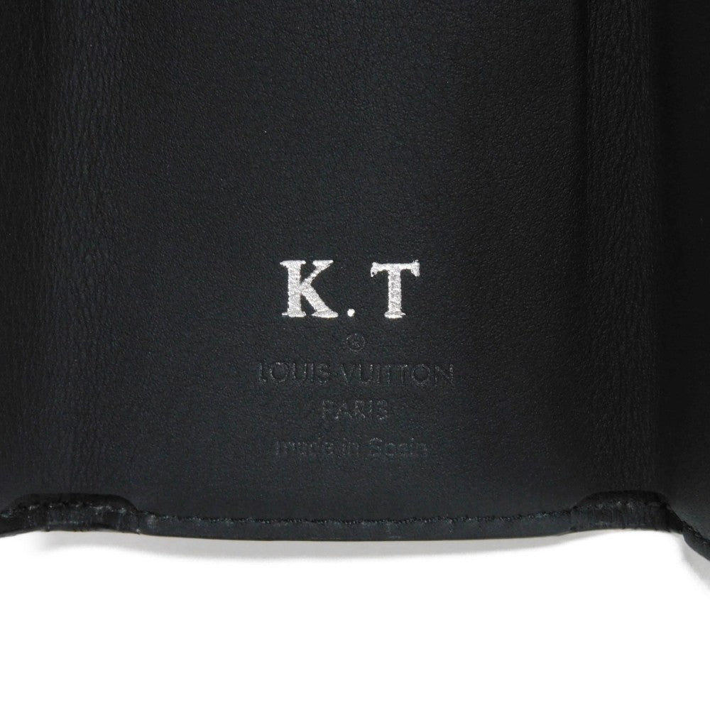 LOUIS VUITTON Tri-fold wallet M45417 Monogram Eclipse Reverse Canvas x Smooth Leather Noir RFID IC chip Monogram Eclipse Reverse Discovery compact wallet mens Used Authentic