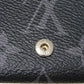 LOUIS VUITTON Tri-fold wallet M45417 Monogram Eclipse Reverse Canvas x Smooth Leather Noir RFID IC chip Monogram Eclipse Reverse Discovery compact wallet mens Used Authentic