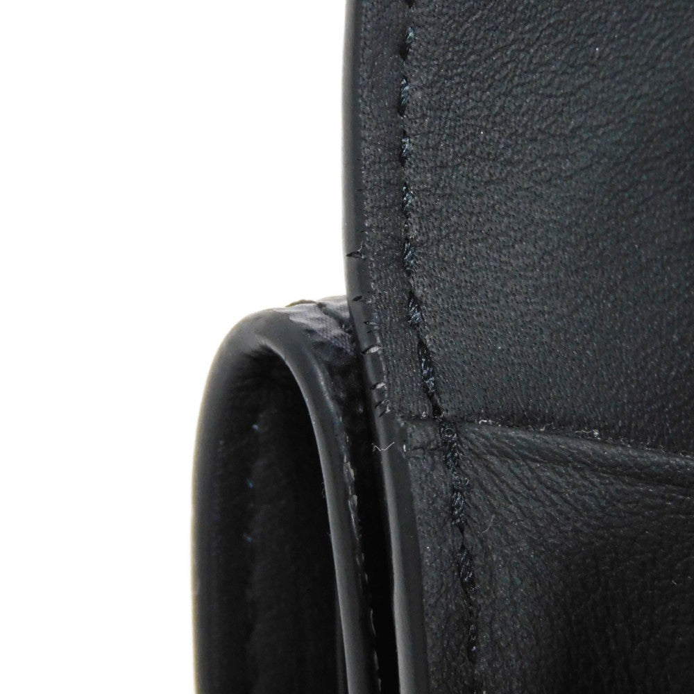 LOUIS VUITTON Tri-fold wallet M45417 Monogram Eclipse Reverse Canvas x Smooth Leather Noir RFID IC chip Monogram Eclipse Reverse Discovery compact wallet mens Used Authentic