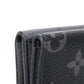 LOUIS VUITTON Tri-fold wallet M45417 Monogram Eclipse Reverse Canvas x Smooth Leather Noir RFID IC chip Monogram Eclipse Reverse Discovery compact wallet mens Used Authentic