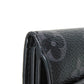 LOUIS VUITTON Tri-fold wallet M45417 Monogram Eclipse Reverse Canvas x Smooth Leather Noir RFID IC chip Monogram Eclipse Reverse Discovery compact wallet mens Used Authentic