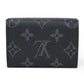 LOUIS VUITTON Tri-fold wallet M45417 Monogram Eclipse Reverse Canvas x Smooth Leather Noir RFID IC chip Monogram Eclipse Reverse Discovery compact wallet mens Used Authentic