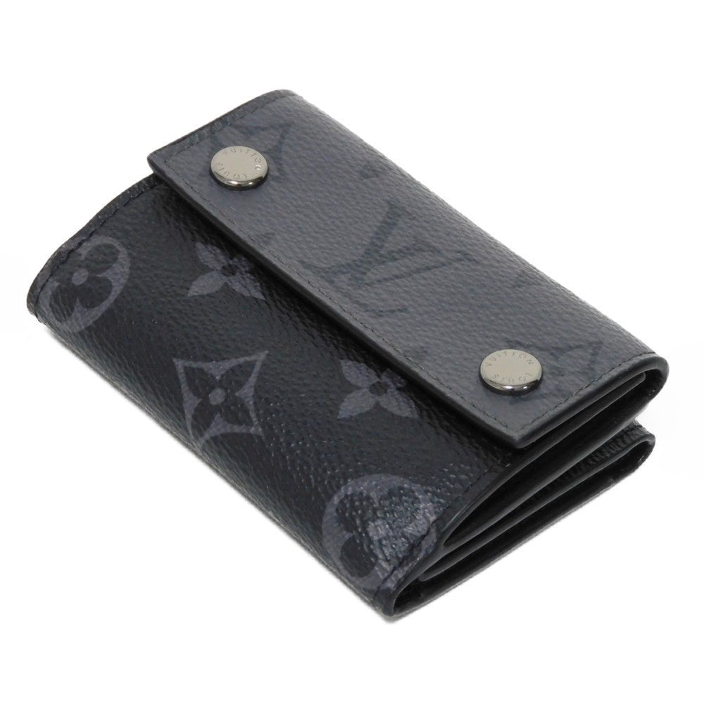 LOUIS VUITTON Tri-fold wallet M45417 Monogram Eclipse Reverse Canvas x Smooth Leather Noir RFID IC chip Monogram Eclipse Reverse Discovery compact wallet mens Used Authentic