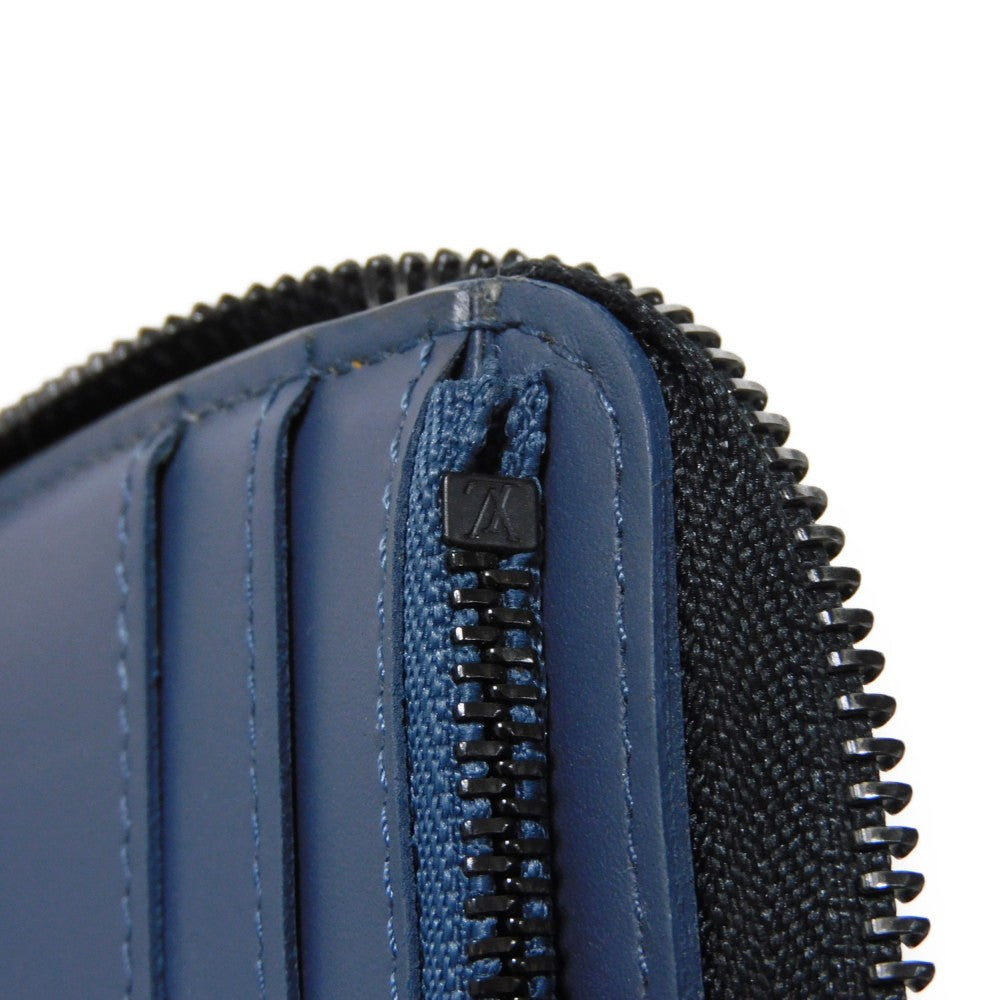 LOUIS VUITTON Long Wallet Purse M80423 Shadow leather (monogram embossing) Navy Monogram shadow Zippy Wallet Vertical