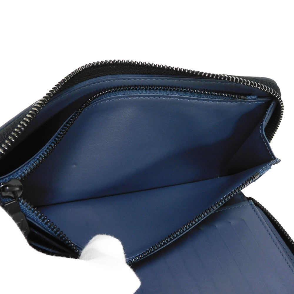 LOUIS VUITTON Long Wallet Purse M80423 Shadow leather (monogram embossing) Navy Monogram shadow Zippy Wallet Vertical