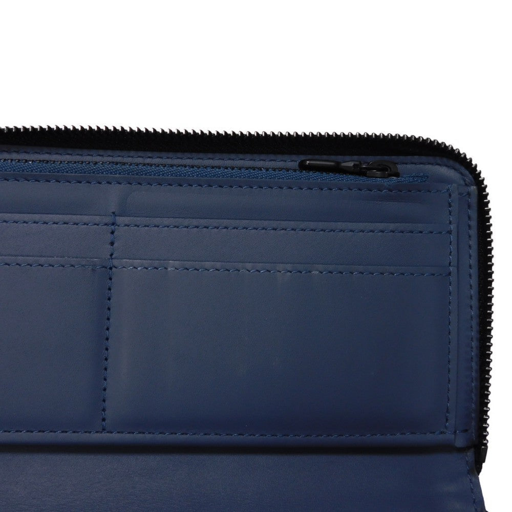 LOUIS VUITTON Long Wallet Purse M80423 Shadow leather (monogram embossing) Navy Monogram shadow Zippy Wallet Vertical