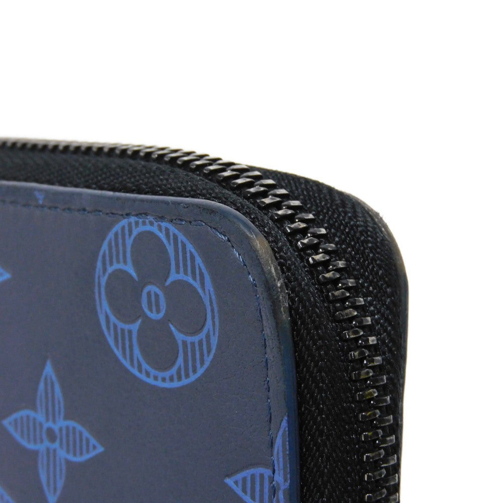 LOUIS VUITTON Long Wallet Purse M80423 Shadow leather (monogram embossing) Navy Monogram shadow Zippy Wallet Vertical
